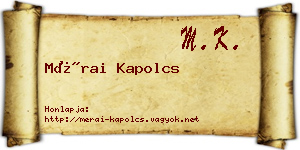 Mérai Kapolcs névjegykártya